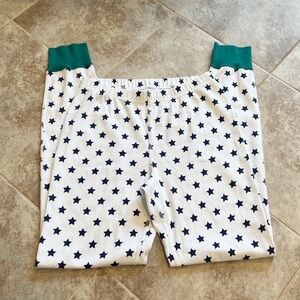 🆕 The Company Store star pajama pants organic cotton white blue green xs